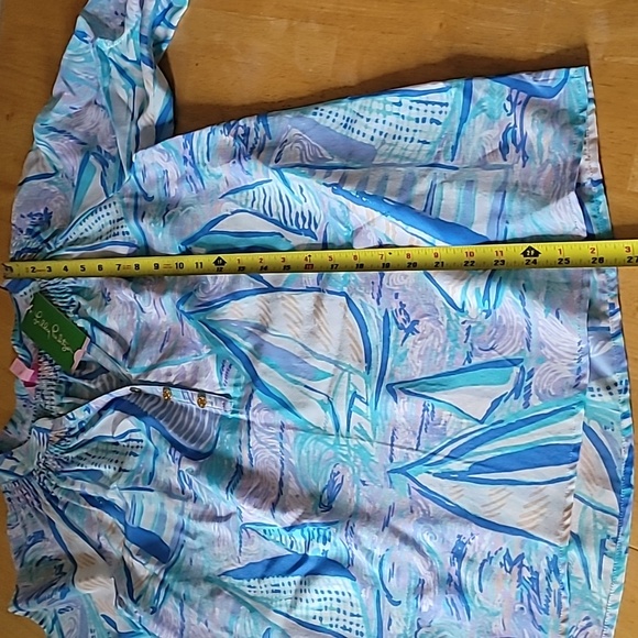 Lilly Pulitzer Elsa Silk Top in Light Lilac Verbena Aboat Time - Picture 7 of 10